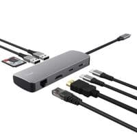 Адаптер Trust Dalyx 8in1 USB-C > 1xUSB-A 3.2/USB-A 2.0/2xUSB-C/HDMI/Ehernet/SD/microSD, Алюминий, 0.15м, Серый
