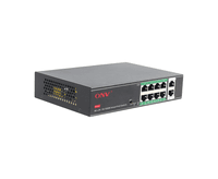 8мы портовый PoE коммутатор с автоперезапуском ONV-H1108PSD, 8хРоЕ 100 Мбит + 2хUplink 100 Мбит до 250м, IEEE802.3af/at, общая мощность 120 Вт