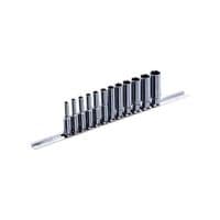 Набор головок Toptul длинных на планке 1/4" 12шт. 4-13мм (GAAQ0802U)