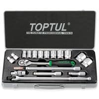 Набор головок Toptul с трещоткой 1/2" 18шт. (6-гр.) (GCAD1802)