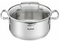 Кастрюля Tefal DUETTO+, 2.9л, с крышкой, нержавеющая сталь, стекло