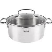 Кастрюля Tefal DUETTO+, 5л, с крышкой, нержавеющая сталь, стекло