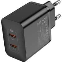 Сетевое зарядное устройство HOCO N35 Streamer dual-port PD45W GaN (2C) charger(EU) Black