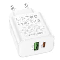 СЗУ BOROFONE BA88A 110-240V, PD20W+Q3.0, USB+ Type-C, White , Blister