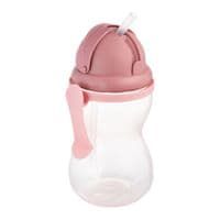 Поильник-непроливайка Canpol babies со сложной силиконовой трубочкой, розовая 370 мл (56/113_pin2)