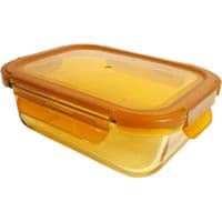 Пищевой контейнер VITTORA VT-7810 стеклянный с пластиковой крышкой, прямоугольный Янтарь 1040 мл