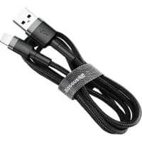 Кабель BASEUS Cafule Lightning 1.5A (2м) сірий/чорний