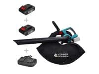 Воздуходув-пылесос садовый аккумуляторный Konner&Sohnen бесщеточный 40В(20+20В) акб 2?4А·час 3.5кг