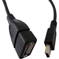 Кабель USB 2.0 AF - miniUSB (5P), 0.8 м, Black, Atcom (12821)