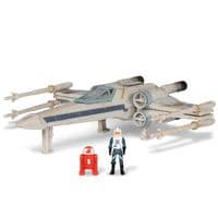 Игровая коллекционная фигурка Star Wars Medium Vehicle Транспорт и фигурка X-Wing (Blue 1) + Antoc Merric & R2-R9 12.5см