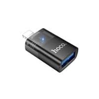 Перехідник HOCO UA36 iP male to USB female OTG transparent adapter Black