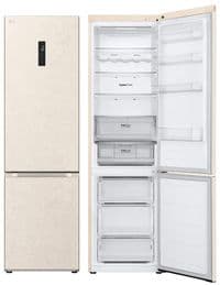 Холодильник LG з нижн. мороз., 203x60х68, холод.відд.-277л, мороз.відд.-110л, 2дв., А++, NF, інв., диспл зовн., зона св-ті, бежевий