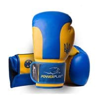 Боксерські рукавички PowerPlay 3021 Ukraine Чорні 14 унцій (PP_3021_14oz_Black)