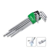 Ключ Toptul TORX Г-подібний T10-T50 9шт. супердовгий з отвором (GAAL0928)