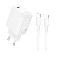 Зарядний пристрій BOROFONE BN28 Fuente single port PD30W Charger Set (C to C) (EU) White