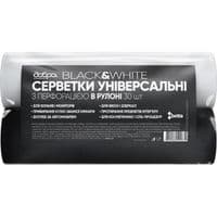 Салфетки для уборки Добрая Хозяйка Black&White Универсальные с перфорацией 23х30 см 2 рулона по 30 шт. (4820086522649)