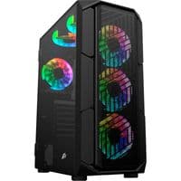 Корпус 1stPlayer XF-BK-4F7, Black, без БЖ, Midi Tower, ATX / Micro ATX / Mini ITX, 1xUSB 3.0 / 2xUSB 2.0, макс. CPU - 165 мм / VGA - 320 мм, 4x120 мм ARGB, бічна панель із загартованого скла